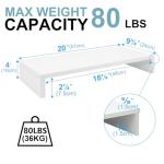 TEAMIX 20-Inch White Monitor Stand with Storage