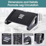 Adjustable Ergonomic Foot Rest with Massage Roller