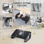 Adjustable Ergonomic Foot Rest with Massage Roller