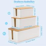 Bamboo Cable Management Box Organizer Set of 3