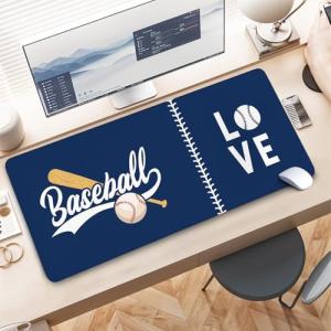 Large Blue Gaming Mouse Pad with Non-Slip Base