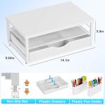 Matte White 2-Tier Wood Monitor Stand