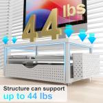 Matte White 2-Tier Wood Monitor Stand