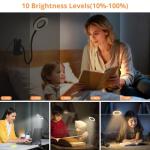 Woputne Clip-On Desk Lamp with Dimmable Brightness