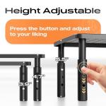 Adjustable Metal Monitor Stand with Phone Holder, 2 Pack