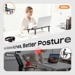 Adjustable Metal Monitor Stand with Phone Holder, 2 Pack