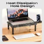 Adjustable Metal Monitor Stand with Phone Holder, 2 Pack