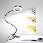 Adjustable LED Clip-On Desk Lamp with 3 Colors
