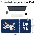 Large Blue Gaming Mouse Pad with Non-Slip Base