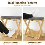 Adjustable Bamboo Footrest for Home Office