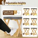 Adjustable Bamboo Footrest for Home Office