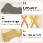 Adjustable Bamboo Footrest for Home Office