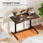 Tangkula C-Shaped Mobile Standing Desk with Wheels