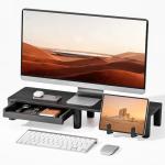 PEGZONE Ergonomic Monitor Stand with Storage Drawer