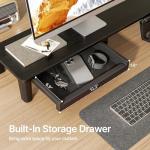 PEGZONE Ergonomic Monitor Stand with Storage Drawer