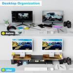 Metal Desk Organizer with Dual Monitor Stand