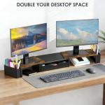 Metal Desk Organizer with Dual Monitor Stand