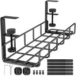 15.7” Under Desk Cable Management Tray – Black