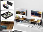 Metal Desk Organizer with Dual Monitor Stand