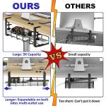 15.7” Under Desk Cable Management Tray – Black