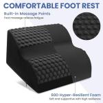 Ergonomic Foot Rest with Massage Dots, Black