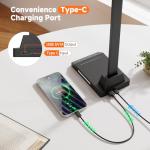 ShineTech Dimmable LED Desk Lamp with USB-C Port
