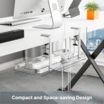 Under Desk Cable Management Tray in Silver