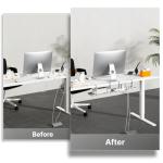 Under Desk Cable Management Tray in Silver