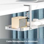 Under Desk Cable Management Tray in Silver