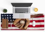 American Flag Baseball Desk Pad Mouse Mat