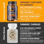 Organic Curcumin 95 Capsules with Black Pepper