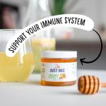 Just Bee Lemon & Ginger Immunity Honey (260g) | Pure natural honey with Vitamin D, C, B6, B12 and Echinacea | Raw and Unpasteurised | Vitamin Rich | For Daily Immune Support