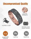 Jecanori 3X Lymph Drainage Copper Magnetic Bracelet for Men, Copper Bracelet with 57pcs Ultra Strength Magnets(3500 Gauss). Adjustable Wristband Brazaletes with Removal Tool&Jewelry Gift Box