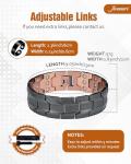Jecanori 3X Lymph Drainage Copper Magnetic Bracelet for Men, Copper Bracelet with 57pcs Ultra Strength Magnets(3500 Gauss). Adjustable Wristband Brazaletes with Removal Tool&Jewelry Gift Box