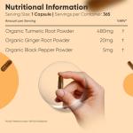 Turmeric & Black Pepper Capsules – 365 Easy Swallow