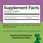 Organic Milk Thistle Capsules - 500 mg Silymarin