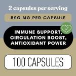 Organic Garlic Capsules - 520mg, 100 Vegetarian Pills