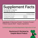 Organic D-Mannose & Cranberry Capsules for UT Support