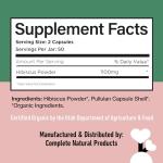 Organic Hibiscus Capsules for Antioxidant Support, 100ct