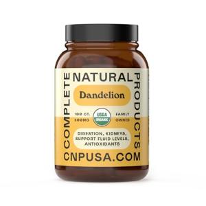 Organic Dandelion Root Capsules - 600mg, 100 Count
