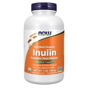 NOW Foods Organic Inulin Prebiotic Powder, 1 lb