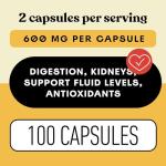 Organic Dandelion Root Capsules - 600mg, 100 Count