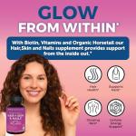 Organic Hair Skin Nails Vitamins for Women 120 Count