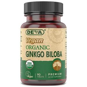 DEVA Vegan Ginkgo Biloba Supplement, Organic Tablets