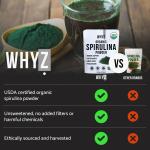 WHYZ Organic Spirulina Powder - Vegan Protein Boost