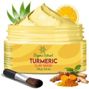 Turmeric – 4.2 fl oz / 120g – Brightening Clay for , Formulated to Reduce Dar...