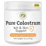 Wholistic Pet Organics Bovine Colostrum Powder - 2 Oz - Seasonal Dog Allergy Relief - Itch Relief for Dogs - Natural Anti Itch Supplement for Dogs - Made in USA - Alternative to Dog Allergy Chews