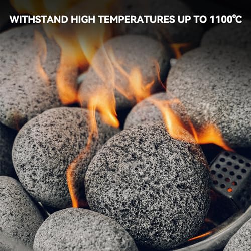 Skyflame Round Lava Rock Pebbles for Fire Pits