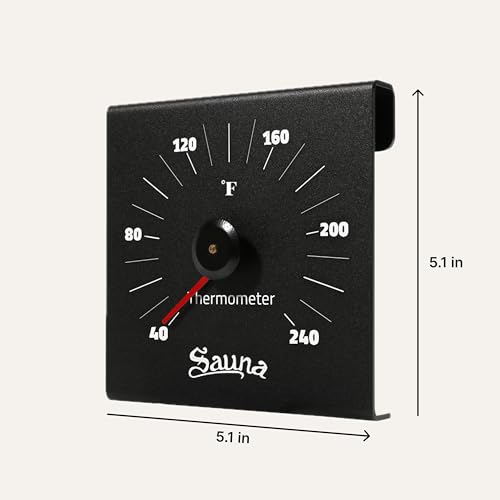 LUMERAM Durable Aluminum Sauna Thermometer with Large Numbers