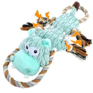 Wodoca Plush Chew Toys with Rope and Squeaker